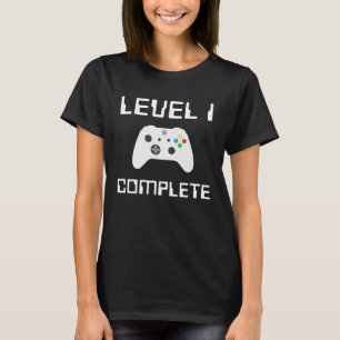 Camiseta Nível 1 Concluído 1 Ano Aniversário 1 rua Casament