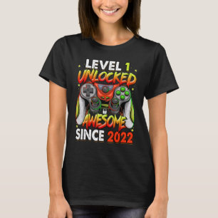 Camiseta Nível 1 Desbloqueado Incrível Desde 2022 1.º Anive