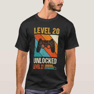 Camiseta Nível 20 Aniversário De 20 Não Bloqueado Espetacul