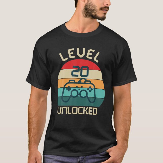 Camiseta Nível 20 - Aniversário do T S Retro Gamer 20 (Frente)