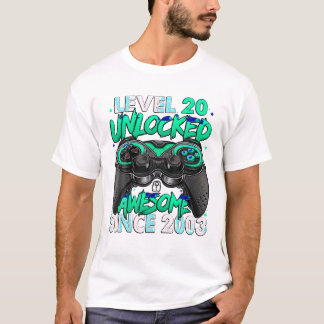 Camiseta Nível 20 Desbloqueado Incrível