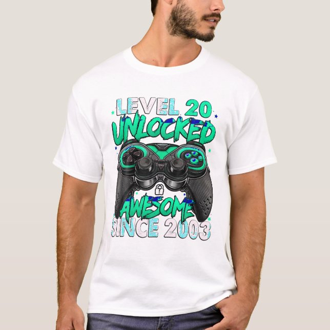 Camiseta Nível 20 Desbloqueado Incrível (Frente)