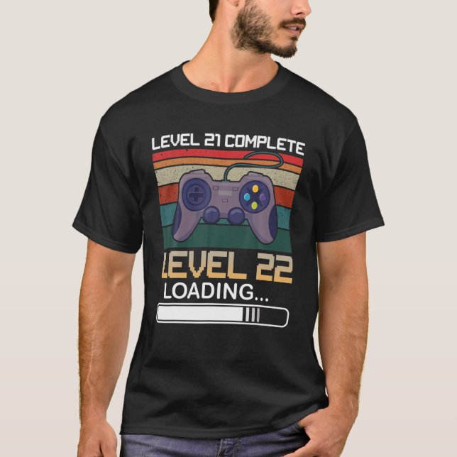 Camiseta Nível 21 Nível 22 Carregando o Video Gamer 22 (Frente)