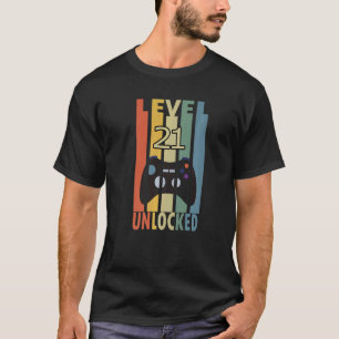 Camiseta Nível 21 - Retrospectiva de jogos de vídeo desbloq