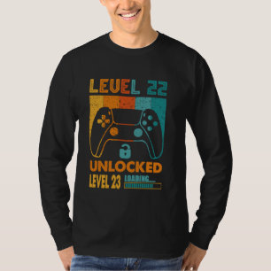 Camiseta Nível 22 Nível 2 Desbloqueado Carregando Vintage 2