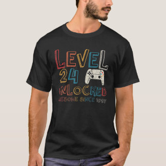 Camiseta Nível 24 Desbloqueado Incrível Desde 1997 Vintage 