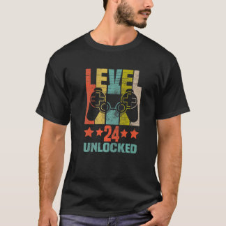 Camiseta Nível 24 Jogador de vídeo engraçado desbloqueado 2
