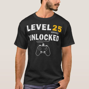 Camiseta Nível 25 25 de Aniversário do Jogador de Vídeo