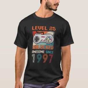 Camiseta Nível 25 Aniversário Desbloqueado 25 Anos Sis In