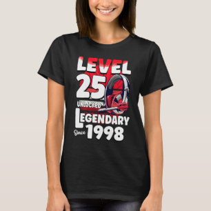 Camiseta Nível 25 anos desbloqueado desde 1998 para o jogad