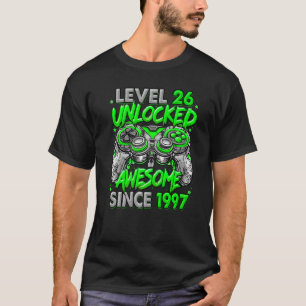 Camiseta Nível 26 Desbloqueado Incrível Desde 1997 26º Aniv