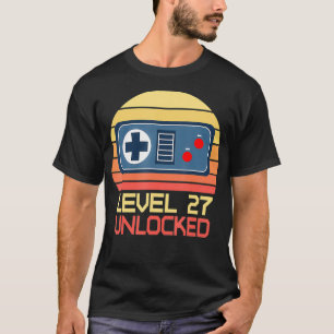 Camiseta Nível 27 Desbloqueado 27º aniversário Gift Mil