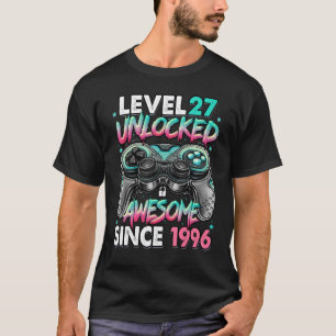 Camiseta Nível 27 Desbloqueado Incrível Desde 1996 27º Aniv