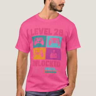 Camiseta Nível 28 Gamer Cute 28 Anos Com 28 Anos De Idade