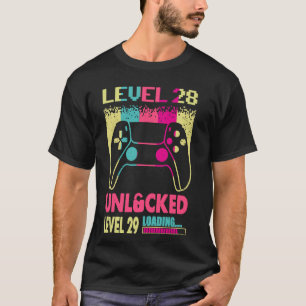 Camiseta Nível 28 Gamer Cute 28 Anos Com 28 Anos De Idade