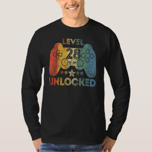 Camiseta Nível 28 Vídeo Gamer 28 Anos Com 28 Bi