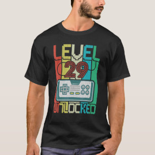 Camiseta Nível 29 Vídeo Gamer 29º aniversário desbloqueado