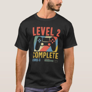 Camiseta Nível 2 Completado 2 Anniversário de Casamento de