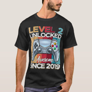 Camiseta Nível 2 Desbloqueado Incrível Desde 2019 segundo a