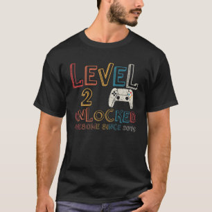 Camiseta Nível 2 Desbloqueado Incrível Desde 2019 Segundo V