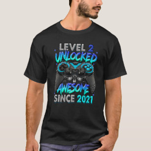 Camiseta Nível 2 Desbloqueado Incrível Desde 2021 segundo a