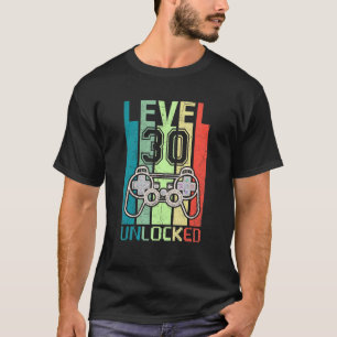Camiseta Nível 30 aniversário de 30 anos de jogador de víde