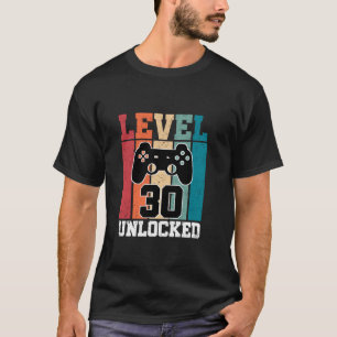 Camiseta Nível 30 Desbloqueado Gamers Engraçados De 30 Anos