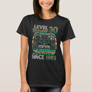 Camiseta Nível 30 Desbloqueado Incrível Desde 1993 aniversá