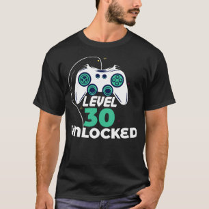 Camiseta Nível 30 destravado aniversário video do Gamer