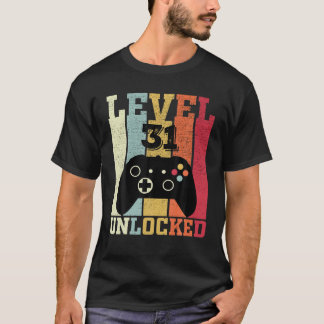 Camiseta Nível 31 Vídeo Gamer 31º Aniversário Engraçado Des