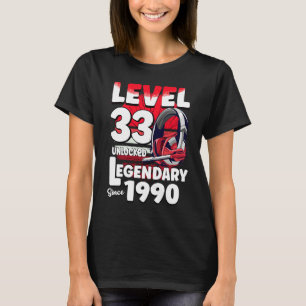 Camiseta Nível 33 anos desbloqueado desde 1990 33º jogador