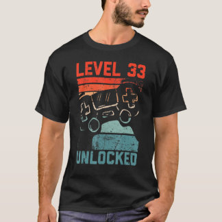 Camiseta Nível 33 Vídeo Gamer 33º Aniversário Men Bo