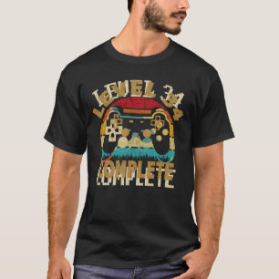 Camiseta Nível 34 Completo 34º Aniversário do Vídeo Gamer