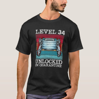 Camiseta Nível 34 Desbloqueado Em Vídeos De Quarentena 34º
