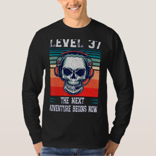 Camiseta Nível 37 Desbloqueado Próximo 37º Aniversário do J