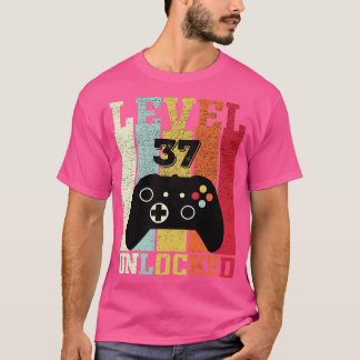 Camiseta Nível 37 Vídeo Engraçado Desbloqueado 37º presente