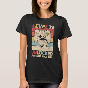 Camiseta Nível 39 Desbloqueado 39 Anos Homens Idosos Fora d