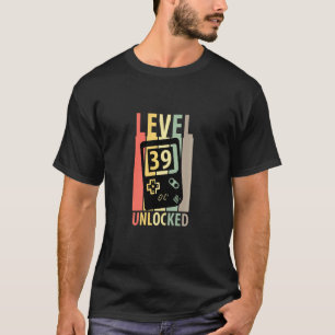Camiseta Nível 39 Retro Video Gamer 39º Aniversário Desbloq