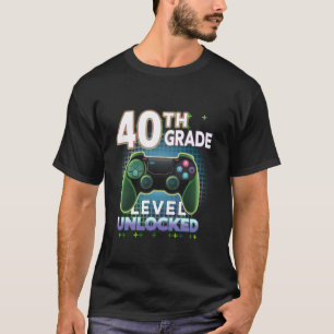 Camiseta Nível 40º nível de vídeo Gamer nível Up Bir