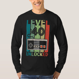 Camiseta Nível 40 aniversário de 40 anos de jogador de víde