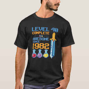 Camiseta Nível 40 aniversário de 40 anos do jogo de vídeo d