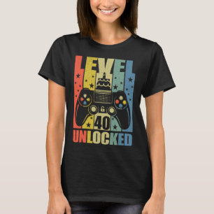 Camiseta Nível 40 aniversário de 40 anos do jogo de vídeo d