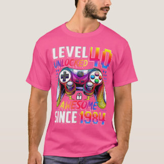 Camiseta Nível 40 Desbloqueado Incrível Desde 1984 40º Aniv