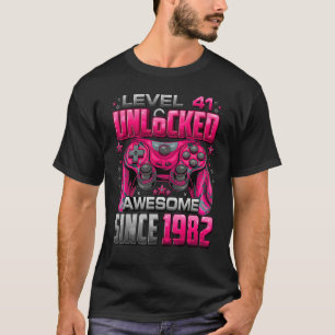 Camiseta Nível 41 Desbloqueado Incrível Desde 1982 41rua An