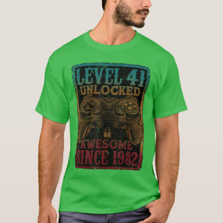 Camiseta Nível 41 Desbloqueado Incrível Desde 1982 Aniversá
