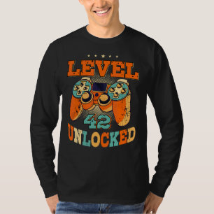 Camiseta Nível 42 Homens de Aniversário Desbloqueados Jogam