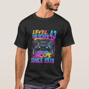 Camiseta Nível 43 Desbloqueado Incrível Desde 1978 43º A