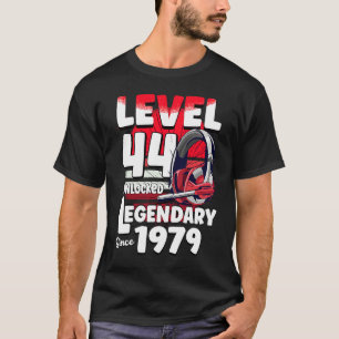 Camiseta Nível 44 anos desbloqueado desde 1979, jogador de 