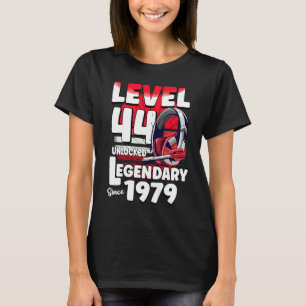 Camiseta Nível 44 anos desbloqueado desde 1979, jogador de