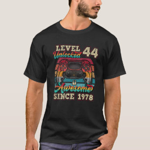 Camiseta Nível 44 Desbloqueado Incrível Desde 1978 44 Ani